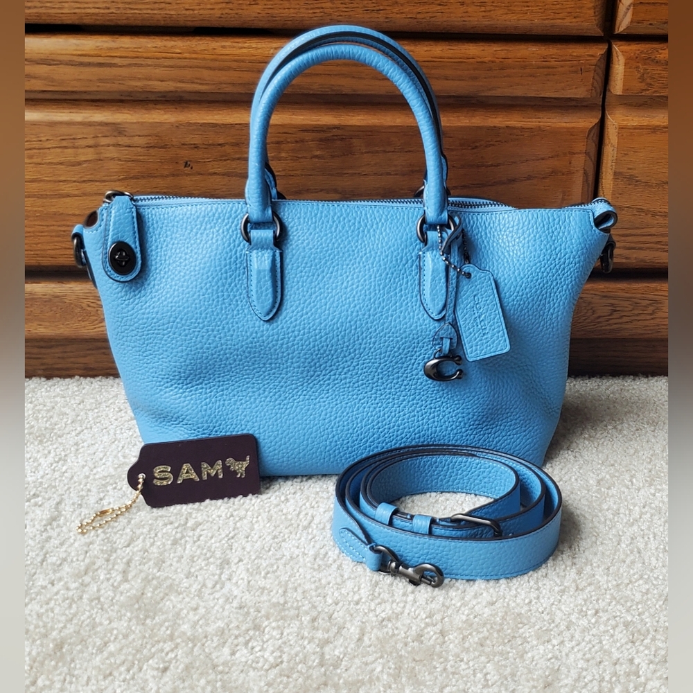 Coach Cara Satchel in Pool Blue